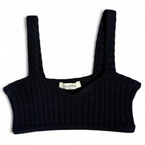 Valentino Black Ribbed Crop Top